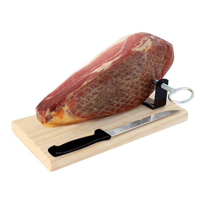 Serrano Ham Cured Boneless with Ham Stand & Knife - Spanish Jamon Serrano Jamonprive - approx 2.2 lb (Mini Version)